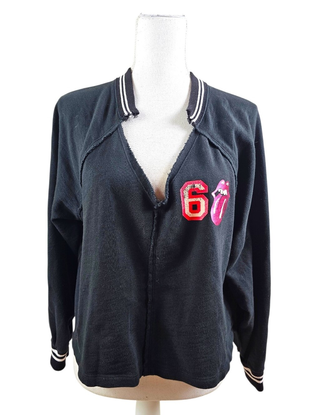 PILCRO Anthropologie Rolling Stones Distressed Sweatshirt In S - Picture 6 of 12